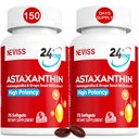 Astaxanthin Supplements 24mg, 5 månaders leverans - Coconut MCT Olja, färsk Microalgae Source w/Grape Seed Oil, Ashwagandha - Antioxidanter för hälsosam hud, ögon, åldrande - Non-GMO & Gluten Free, 150 Softgels