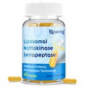Liposomal Nattokinase 12,000 FU Serrapeptase 360,000 SPU Enzyme Supplement - Enriched with Synergistic Enzymes and Nutrient Blend & Inulin for Circulatory, Gut, Digestion 60 Capsules (1 Bottle)