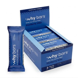 Varför Bars, Protein Bars, Blueberry Bliss, 2.04 Ounce Bars (Pack of 12 Protein Bars) - Protein Bar Superfood, Gluten Free, Non GMO, Organic, Vegan, Enkla Ingredienser