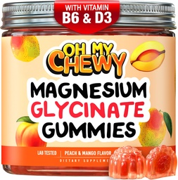 Center-Filled Magnesium Glycinate Gummies 400MG - Hög Absorption för barn, tonåringar och vuxna - Tillägg för sömn, lugn och muskelavkoppling med B6 & D3 - Gluten Free & Vegan Friendly - 120 greve