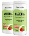 NaturalSlim Magicmag Pure Magnesium Citrate Powder - Stress, förstoppning, muskel och hjärtsupport | Naturlig jordgubb & Lime smaksatt Magnesium Supplement - 8oz Drink Mix (2 Pack)