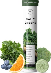 WELLBEING NUTRITION Daily Greens | Natural Lemon and Lime Flavour | 15 tabletter 63g (2.22 Ounce)