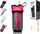Litex Shaker Bottles för Protein Shakes, 26oz Blender Shaker Bottle för Pre-Workout, Shaker Cups med Straw, BPA-fria Tritan Mixer Bottles för Protein Powder, med Cup Brush och Instruktioner (Rose Red)