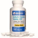Natriumklorid tabletter 1gm | Electrolyte Salt för POTS syndrom och Dysautonomia Support | Snabb rehydrering | 15.4gr | 300 greve | Tillverkad i USA