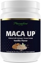 Paradise Herbs Maca Up Vanilla Vegan Protein Powder, Organic Pea & Brown Rice, Maca Root, Aminogen Digestive Enzyme Blend, Nutrim Oat Bran Fiber, 15 Servings, 450 g