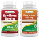 Bästa naturliga Hawthorn Berry 565 mg & Magnesium Glycinate 425 mg