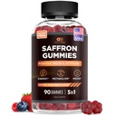 EFFECTIVE NUTRA Saffron Gummies | Sugar-Free Supplement med vitamin D2, Passion Flower, St John's Wort & GABA | Positivt humör, Digestion, Energy | Natural Berry Flavor, Made in USA (90 Count)