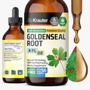 BIO KRAUTER Goldenseal Tincture - Vegan Lung Cleanse & Detox - Golden Seal Herb Supplement - Alkohol & Sugar Free Drops - 4 Fl.Oz.