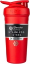 BlenderBottle Strada Shaker Cup isolerad rostfritt stål vattenflaska med Wire Whisk, 24-unce, Red