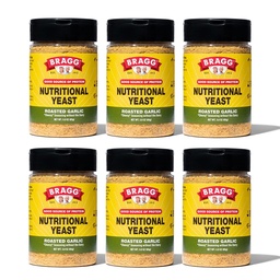 Bragg Nutritional Yeast Roasted Garlic Seasoning - (6 Pack) 3 uns - Dairy-Free Parmesan Cheese Substitute - Perfekt för sallader, Pastas, Popcorn och mer