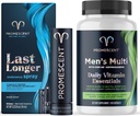 Promescent Desensitizing Delay Spray för män som kliniskt visat sig hjälpa dig att hålla längre i säng + multivitamin för män, vitamin B12, vitamin C, vitamin D3, KSM-66 Ashwagandha, kvalitetsmens multivitaminer