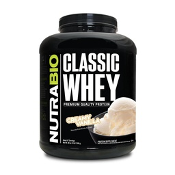 NutraBio Classic Whey Protein Powder- 25G av Protein Per Scoop - Full-Spectrum Amino Acid Profile - Inga fillers, konstgjorda färger, konserveringsmedel - Låg Glykemisk Index - Creamy Vanilla, 5 pund