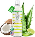 USDA Certified Organic Aloe Vera Gel 12 oz - 100% Pure, Cold Pressed, Hand Harvested, Infused med Coconut, Lime & Verbena Essential Oils, Chemical-Free - Skin & Hair Care, Made in USA
