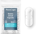 PureCaps USA - Empty Gelatin Capsules Storlek 00| 10 000 anslutna piller | Clear | Icke-GMO-certifierad | SLS, Gluten, Konserveringsfri