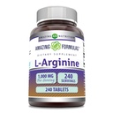 Fantastiska formler L-arginin 1000mg tabletter | Aminosyra tillskott för kvinnor och män | Icke-GMO | Glutenfri | Tillverkad i USA (240 greve)