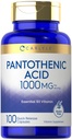 Carlyle Pantothenic Acid | 1000mg | 100 kapslar | Essential B5 Vitamin | Non-GMO, Gluten Free Supplement