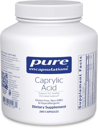 Rena inkapslingar Caprylic Acid | Tillägg för gut och Digestive Health, GI Balance, Gastrointestinal Support och Intestinal Health * 240 kapslar