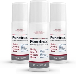 Penetrex Joint & Muscle Therapy - Soothing Gel for Back, Neck, Hands, Feet - Premium Whole Body Rub med Arnica, Vitamin B6 & MSM - 3oz Roll On Gel (3-Pack)