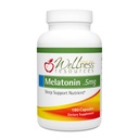 Wellness Resources 0,5mg Melatonin Capsules - Natural Sleep Support Supplement - Gluten Free Sleep Aid, Konserveringsfri, Tredjepartstestad, No Added Sugars Dye Free, 180 Capsules