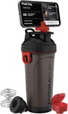 Hydra Cup JailBreak 28 oz Shaker Bottle för Protein Shakes, Shaker Bottle med Handle & Ball Blender, Shaker Cup med Phone Holder för din bil, Travel To Go, BPA Free (Black/Red)