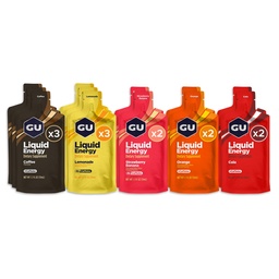 GU Energy Liquid Energy Gel med komplexa kolhydrater, Vegan, Gluten-Free och Dairy-Free On-the-Go Energy för alla träningspass, 12-räkna, sorterade smaker