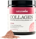 NatureWise Vegan Collagen Powder - Booster Formula for Healthy Hair, Skin, & Nails with Hyaluronic Acid, Vitamin C and E, Protein - Mixed Berry Flavor - Dairy-Free, Non-GMO - 15 servings