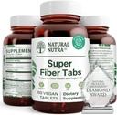 Natural Nutra Super Fiber Supplement, Promotes Digestive and Cardiovascular Health, Manage Weight, Protects Skin Health, Boost Heart Health and Immune System, Non GMO, Gluten Free, Vegan, 100 Vegan
