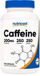 Nutricost koffeinpiller, 200 mg per portion (250 caps)