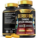 Berberine Supplement - 7in1 Formel - Kombinera med gurkmeja, Royal Jelly, Ceylon Cinnamon, Ginkgo Biloba, Ginger & Black Pepper - Digestive Health, Immune Support - 120 kapslar
