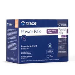 Trace Minerals Power Pak Electrolyte Powder Packets, Acai Berry, 30 Ct