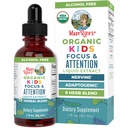 MaryRuth Organics Kids Brain Supplements for Memory and Focus, USDA Organic Drops med Ginkgo Biloba, Rhodiola Root & Licorice Root, Focus & Attention, Calm, Vegan, Non-GMO, Gluten Free, 30 Servings
