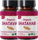Shatavari 120 tabletter | Asparagus Racemosus (Shatavari) | USDA Organic Certified | Stöder kvinnors hälsa och immunsystem | Kosttillskott 120tab - Pack av 2