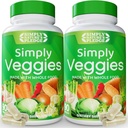 Enkelt naturens löfte - 90 Veggie Capsules - 2 månaders leverans - Tillverkad med Whole Food Superfoods, packad med Beta Carotene & 18 Olika grönsaker - 100% Soy Free
