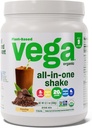 Vega Organic All-in-One Vegan Protein Powder Mocha (9 portioner) Superfood Ingredienser, Vitaminer för immunitetssupport, Keto Friendly, Pea Protein för kvinnor och män, 12.7oz (Packaging May Vary)