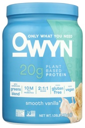 OWYN Endast vad du behöver växtbaserade proteinpulver, Smooth Vanilla, 1,05 lbs