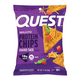 Quest Nutrition Loaded Taco Tortilla Style Protein Chips, 19g Protein, 4g Net Carb, Low Carb, Gluten Free, 1.1 oz (Pack av 12)