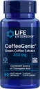 Life Extension CoffeeGenic® Green Coffee Extract, 400 mg, standardiserad för 50% klorogensyra, After-Meal Metabolism Support, Gluten Free, Non-GMO, Vegetarian, 90 kapslar