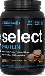PEScience Välj Proteinpulver, Whey och Casein Blend, Clean Protein Powder för kvinnor och män, Låg Kalori, Låg Carb, Keto Friendly, Gluten Free - Chocolate Peanut Butter Cup - 27 portioner