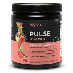 LEGION Pulse Pre Workout - All Natural Nitric Oxide Preworkout Drink för att öka energi, kreatinfri, naturligt sötad, Beta Alanine, Citrulline, Alpha GPC (Strawberry Margarita)