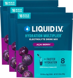 Flytande I.V.® Hydration Multiplier - Acai Berry | Electrolyte Powder Drink Mix | 3 Pack (48 portioner)