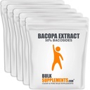 BulkSupplements.com Bacopa Extract Powder - Bacopa Monnieri Supplement, Bacopa Powder - Bacopa Supplements, Vegan & Gluten Free, 500mg per servering, 5kg (11 lbs) (Pack of 5)