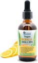 OU Vegan Omega 3 droppar - Citron smaksatt, organisk vattenutdragen Algerolja med EPA, DHA & DPA - Non-GMO, Plant-Based Liquid Vitamin för hjärta, hjärna och gemensam hälsa - 60 doser