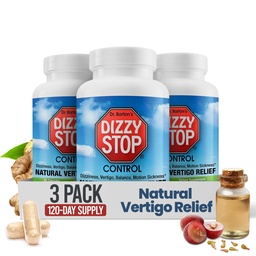 Vertigo Relief Product & Non-Drowsy Motion Sickness Pills: Nausea and Dizziness, Ginger & Grape Seed Formel, Inre Ear Balance, Car, Cruise & Travel Essential, Stomach Support (80 Count - Pack på 3)