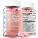 Sockerfri Garcinia Cambogia Gummies 1000mg 95% HCA Pure Extract med L-Carnitine, Raspberry Ketone, Chromium, Green Coffee Bean för Metabolism, 100% Organic Extract, Vegan, Strawberry Flavor 60 Cts