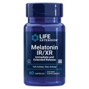 Livslängd Melatonin IR / XR, 1,5 mg, omedelbar och utökad frisättning Formel för optimal sömnstöd, friska cirkadiska rytmer, cellulärt försvar, glutenfri, icke-GMO, 60 kapslar