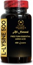 L-LYSINE 500 - Gratis Aminosyror, L Lysine Complex, Immune Support, Lip & Skin Health Supplement, Support Hormone Regulation, L-Lysine Supplement - 1 flaska 100 grejer