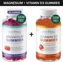 Sugar-Free Magnesium Gummies (180 Gummies) & Sugar-Free Vitamin D Gummies (60 Gummies) – Immune Support & Relaxation Value Bundle, Gelatin-Free, Gluten-Free, Vegetarian, All Natural, GMO-Free, Kosher