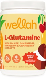 Wellah L-Glutaminpulver Tropical Punch (50 portioner) - 5g L-Glutamin Per Servering, sötad med Stevia