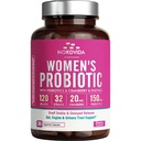 Kvinnors probiotiska, 120 miljarder och 32 stammar med tranbär, prebiotika och matsmältningsenzymer, gut, vaginal och urinvägsstöd, 30 försenade frisättning kapslar