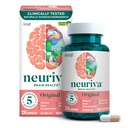 NEURIVA Original Decaffeinated Clinically Tested Nootropic Brain Supplement för minne, fokus och koncentration, NeuroFactor & Phosphatidylserine, 28ct Capsules